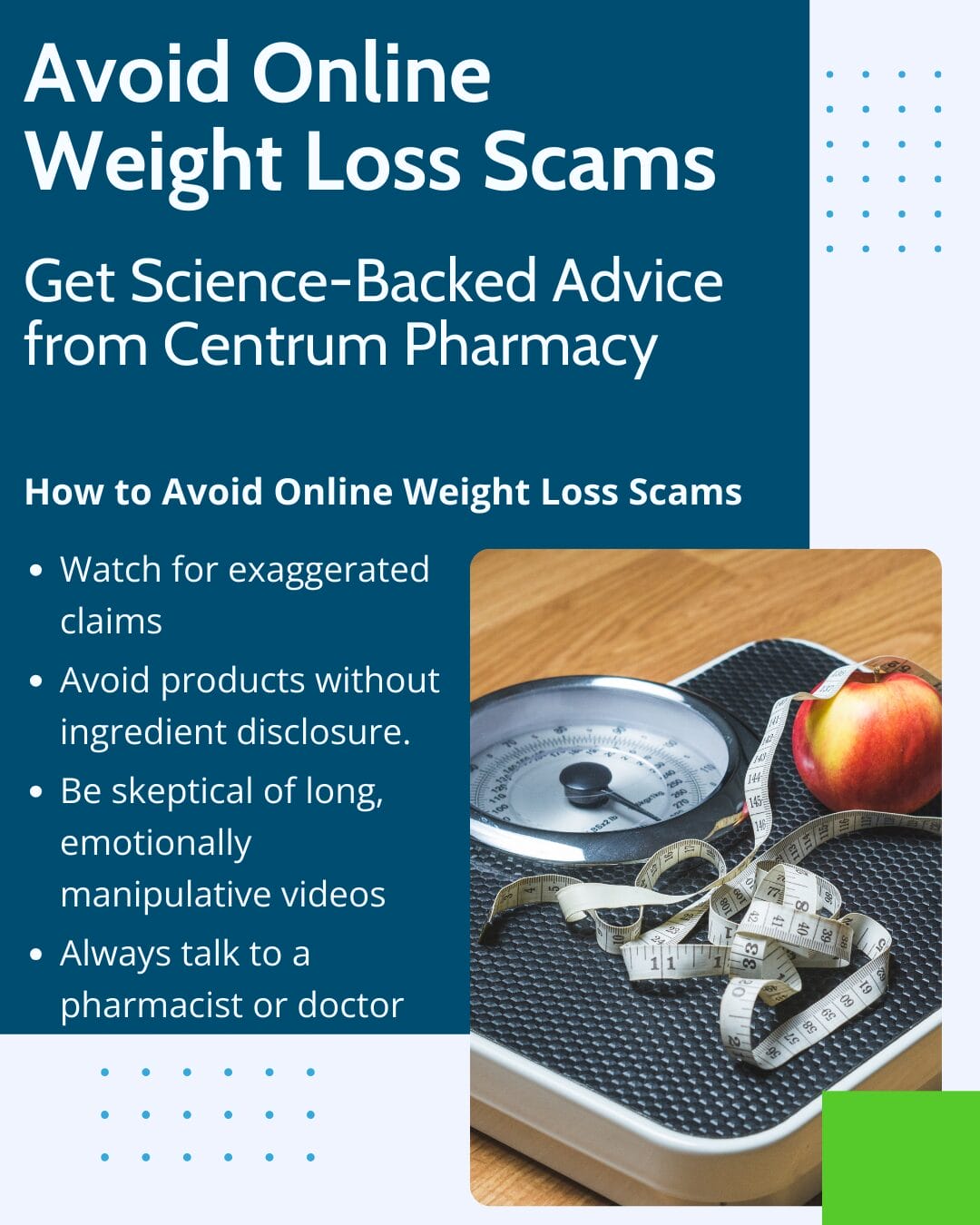 Avoid Online Weight Loss Scams: Get Science-Backed Advice from Centrum Pharmacy