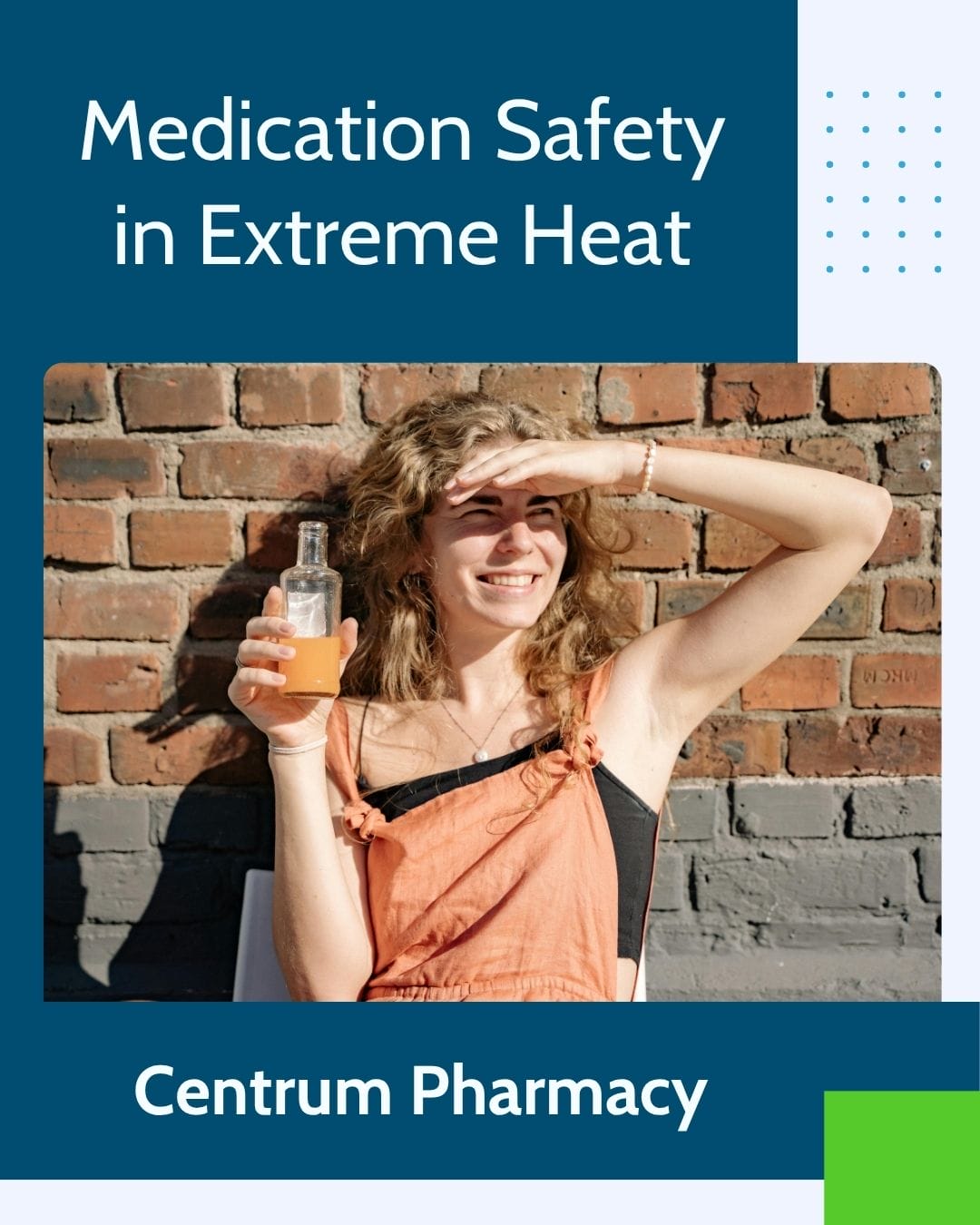 a woman hydrating on a hot summer day